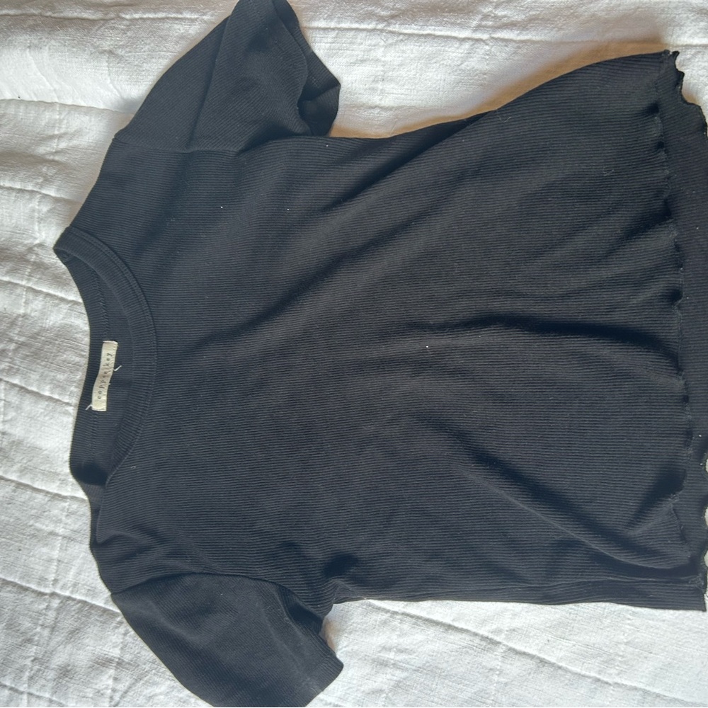 Copper Key Black Ribbed Knit Top